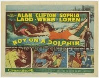 5b069 BOY ON A DOLPHIN TC 1957 great art & photos of divers Alan Ladd & sexiest Sophia Loren!