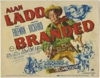 5b070 BRANDED TC 1950 great artwork of tough cowboy Alan Ladd with gun in hand!