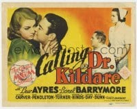 5b080 CALLING DR. KILDARE TC 1939 Lew Ayres, beautiful 18 year-old Lana Turner, Lionel Barrymore!