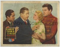 5b594 CHARLIE CHAN AT THE CIRCUS LC 1936 c/u of Warner Oland & Keye Luke confronting young couple!