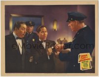 5b596 CHARLIE CHAN ON BROADWAY LC 1937 Warner Oland watches Keye Luke cuffed by cop Eddie Dunn!