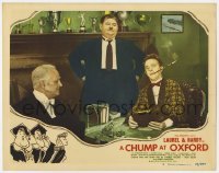 5b601 CHUMP AT OXFORD LC #6 R1946 Oliver Hardy, Wilfred Lucas & Stan Laurel w/monocle & cigarette!