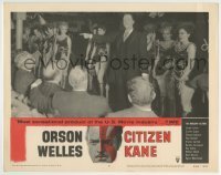 5b602 CITIZEN KANE LC #8 R1956 Orson Welles with sexy women at party for newspaper employees!