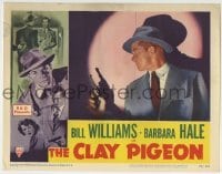 5b604 CLAY PIGEON LC #4 1949 best close up of Bill Williams holding gun in the spotlight!