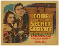 5b095 CODE OF THE SECRET SERVICE TC 1939 government agent Ronald Reagan & Rosella Towne, rare!