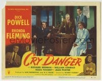 5b617 CRY DANGER LC #3 1951 Dick Powell, William Conrad & Regis Toomey watch Rhonda Fleming!