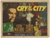 5b108 CRY OF THE CITY TC 1948 Siodmak film noir, Victor Mature, Richard Conte & Shelley Winters!