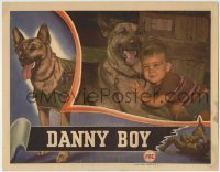 5b621 DANNY BOY LC 1946 close up of U.S. Marine K-9 Corps German Shepherd dog hero with young boy!