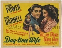 5b115 DAY-TIME WIFE TC 1939 15 year-old Linda Darnell, Hollywood's youngest lead lady, Tyrone Power