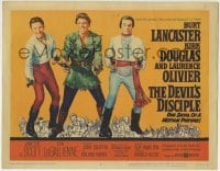5b127 DEVIL'S DISCIPLE TC 1959 Burt Lancaster, Kirk Douglas & Laurence Olivier all with two guns!