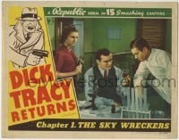 5b641 DICK TRACY RETURNS chapter 1 LC #7 R1948 Ralph Byrd in laboratory, The Sky Wreckers!