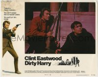 5b643 DIRTY HARRY LC #2 1971 Clint Eastwood with rifle waiting with Reni Santoni, Don Siegel