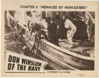 5b649 DON WINSLOW OF THE NAVY chapter 6 LC R1952 great image of men on boat helping scuba diver!