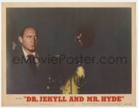 5b652 DR. JEKYLL & MR. HYDE LC #7 R1954 mad Spencer Tracy staring at face shrouded in shadows!