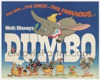 5b139 DUMBO TC R1972 colorful animated cartoon art from Walt Disney circus elephant classic!