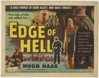 5b143 EDGE OF HELL TC 1956 Hugo Haas in a half-world of dark alleys & back streets, film noir!
