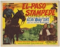 5b144 EL PASO STAMPEDE TC 1953 cowboy Allan Rocky Lane & his stallion Black Jack!