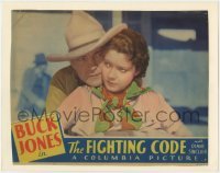 5b672 FIGHTING CODE LC 1933 great romantic close up of Buck Jones hugging pretty Diane Sinclair!