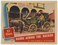 5b715 HANDS ACROSS THE ROCKIES LC 1941 Bill Elliott as Wild Bill Hickok getting out of stagecoach!