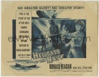 5b214 HELLCATS OF THE NAVY TC 1957 art of Ronald Reagan in the only movie he made with Nancy!