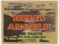 5b216 HELL'S ANGELS TC R1937 Howard Hughes' multi-million dollar air spectacle with Jean Harlow!