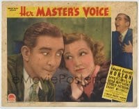 5b727 HER MASTER'S VOICE LC 1936 c/u of Edward Everett Horton listening to Peggy Conklin, rare!