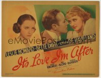 5b255 IT'S LOVE I'M AFTER TC 1937 Leslie Howard between Bette Davis & Olivia De Havilland!