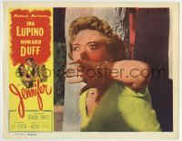 5b754 JENNIFER LC 1953 super close up of Ida Lupino, terrified of a murderer!