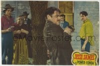 5b755 JESSE JAMES LC #4 R1951 Tyrone Power, Henry Fonda & Jane Darwell watch Brian Donlevy!