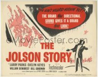 5b263 JOLSON STORY TC R1954 Larry Parks & Evelyn Keyes in bio of the world's greatest entertainer!