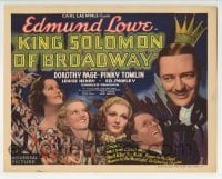 5b274 KING SOLOMON OF BROADWAY TC 1935 Edmund Lowe, Dorothy Page & Pinky Tomlin in New York!