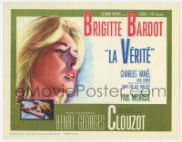 5b276 LA VERITE TC 1961 close up art of super sexy Brigitte Bardot, Henri-Georges Clouzot