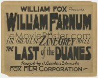 5b279 LAST OF THE DUANES TC 1919 cowboy William Farnum in the greatest Zane Grey novel!