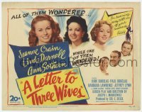 5b285 LETTER TO THREE WIVES TC 1949 Jeanne Crain, Linda Darnell, Sothern, & a young Kirk Douglas!