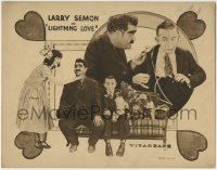 5b774 LIGHTNING LOVE LC 1923 two great images of Oliver Hardy & Larry Semon, Kathleen Myers, rare!