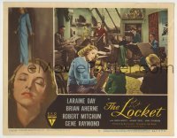 5b777 LOCKET LC #5 1946 pretty Laraine Day sketches & Robert Mitchum looks on, film noir!