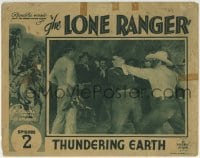 5b779 LONE RANGER chapter 2 LC 1938 hero & Tonto fighting John Merton & others, Thundering Earth!