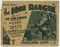 5b290 LONE RANGER chapter 2 TC 1938 the masked hero's first serial version, Thundering Earth!