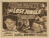 5b294 LOST JUNGLE TC 1934 Clyde Beatty, World's Greatest Animal Trainer, art of jungle animals!