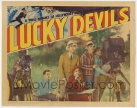 5b785 LUCKY DEVILS LC 1933 shocked & scared cameramen & crew film Hollywood stunt men, rare!