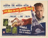 5b307 MAN ON THE EIFFEL TOWER TC 1949 Charles Laughton & Franchot Tone in Paris, film noir!