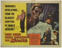 5b309 MAN WHO TURNED TO STONE TC 1957 Victor Jory practices unholy medicine, cool horror art!