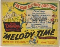 5b316 MELODY TIME TC 1948 Walt Disney, cool cartoon art of Pecos Bill, Little Toot, rare!