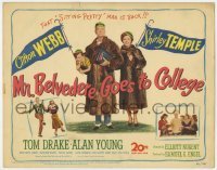 5b326 MR. BELVEDERE GOES TO COLLEGE TC 1949 art of Shirley Temple & wacky Clifton Webb in fur coat!
