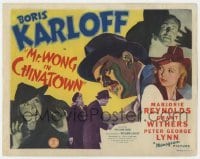 5b330 MR. WONG IN CHINATOWN TC 1939 great art of Asian detective Boris Karloff, Margaret Lindsay