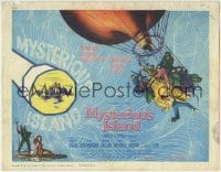 5b334 MYSTERIOUS ISLAND TC 1961 Ray Harryhausen, Jules Verne sci-fi, cool hot-air balloon art!