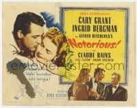 5b350 NOTORIOUS TC R1954 Cary Grant, Ingrid Bergman, Claude Rains, Alfred Hitchcock classic!