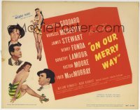 5b359 ON OUR MERRY WAY TC 1948 sexy Paulette Goddard & Dorothy Lamour in sarong, Fonda, Stewart!