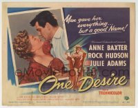 5b361 ONE DESIRE TC 1955 Rock Hudson gave sexy Anne Baxter everything but a good name!