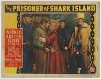 5b848 PRISONER OF SHARK ISLAND LC 1936 Warner Baxter as Mudd chained for helping John Wilkes Booth!